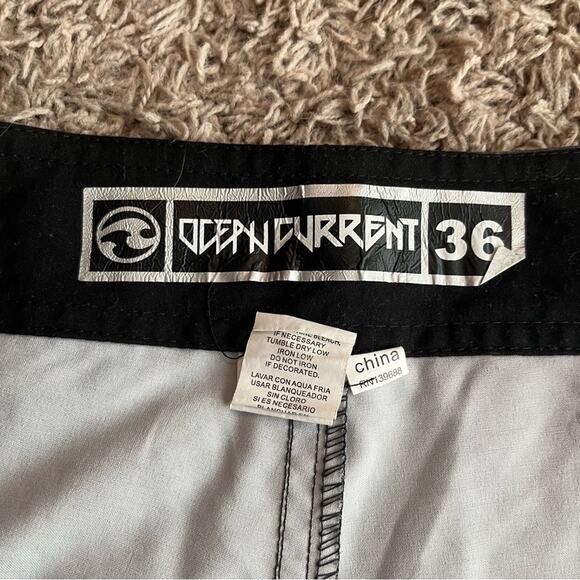 Ocean Current Gray / Blue Flamingo Swim Trunks Size 36 - Picture 3 of 10